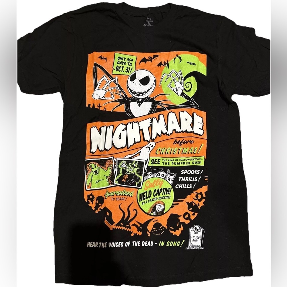 Disney The Nightmare Before Christmas Horror Poster Black Size M T-Shirt NEW